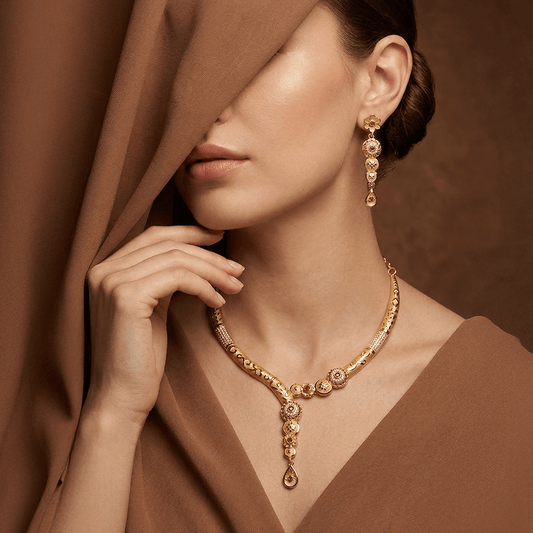 Utsav 24K Real Gold Plated Necklace + Earring | Nek_804