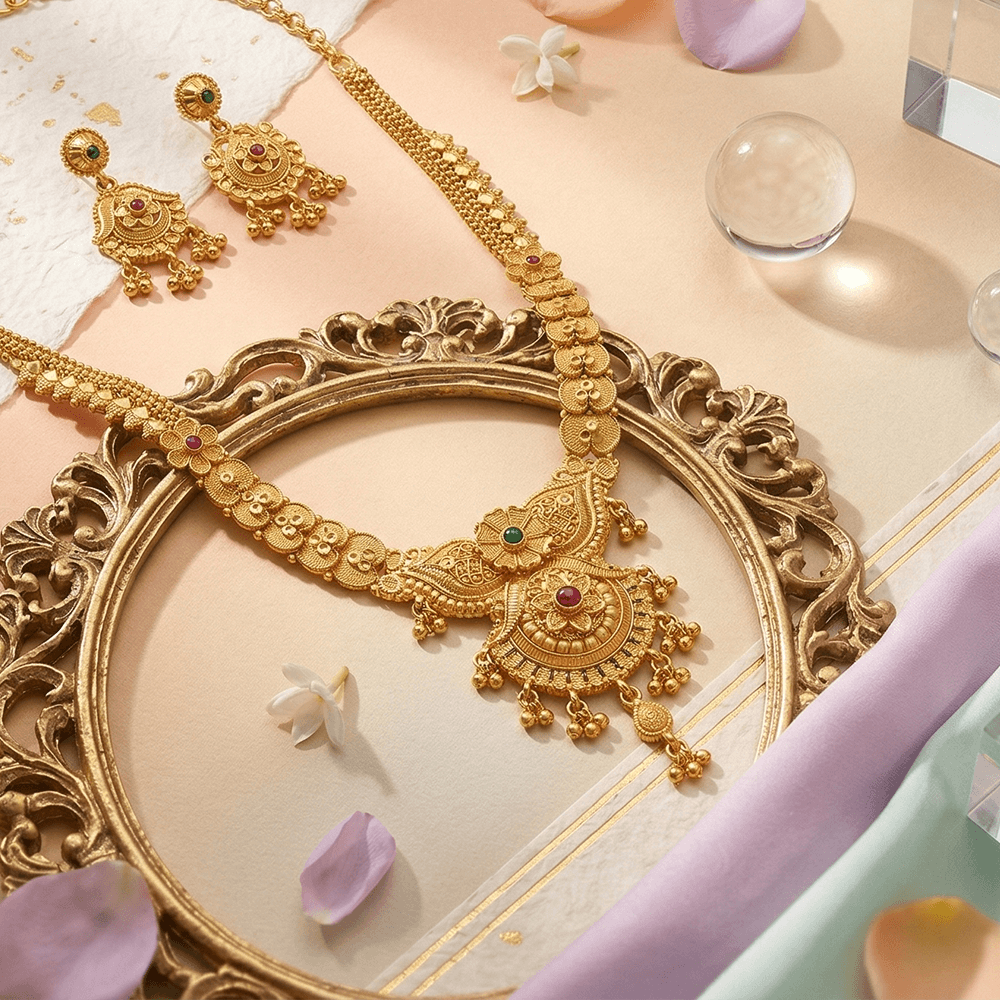 Utsav 24K Real Gold Plated Necklace + Earring  | Nek_805