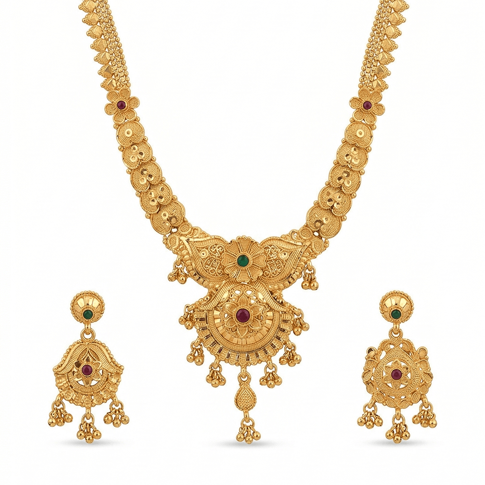 Utsav 24K Real Gold Plated Necklace + Earring  | Nek_805
